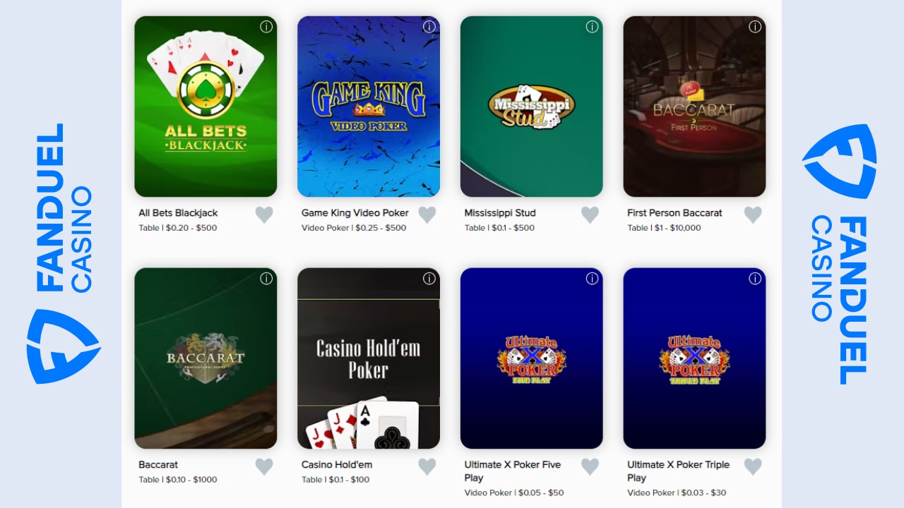 Fanduel online casino games