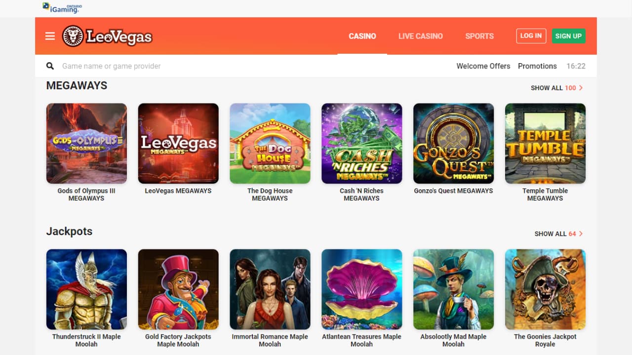 LeoVegas online games