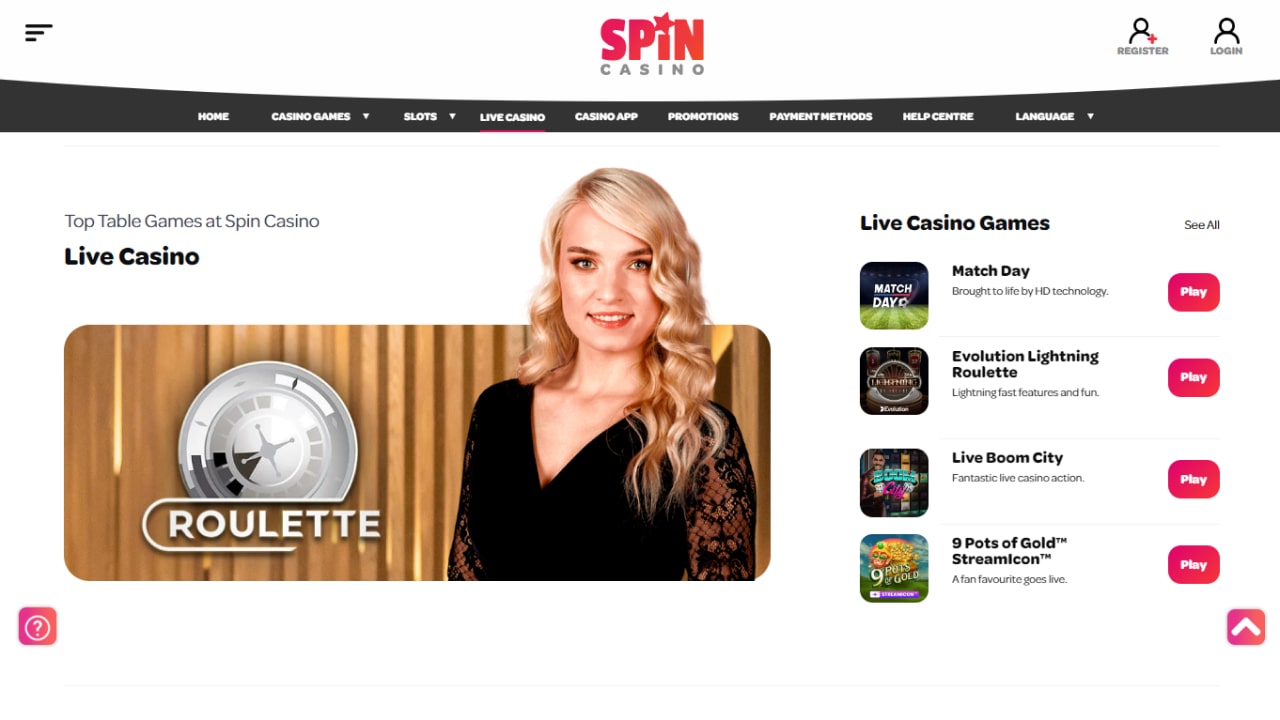 Spin casino online games