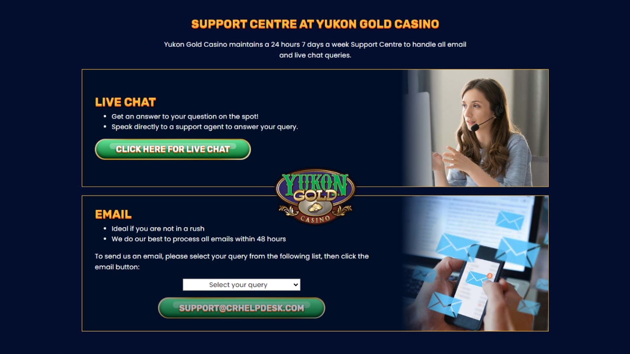 Yukon gold casino customer support